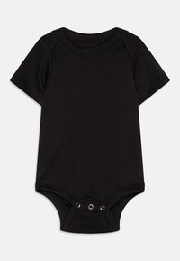Svart kortermet bodysuit laget av myk bomull. Har rund halslinning og trykknapper nederst for enkel påkledning.