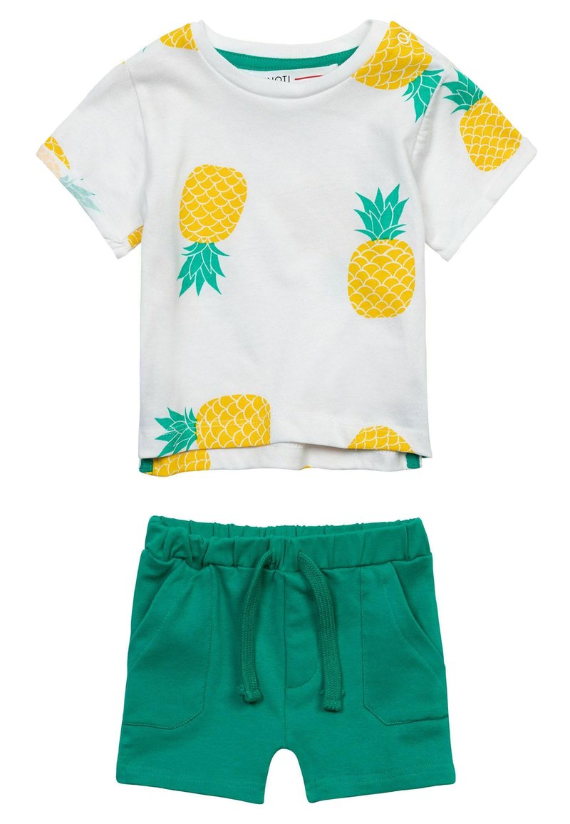 MINOTI SHORT SLEEVE AND SHORTS SET - Šorti - white green