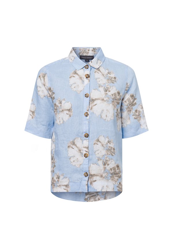 Hemdbluse - hellblau beige