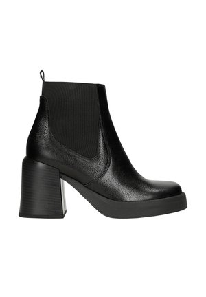 Enkellaarsjes met plateauzool - black