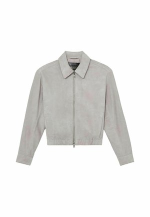 Reiss, Kožená bunda - light grey