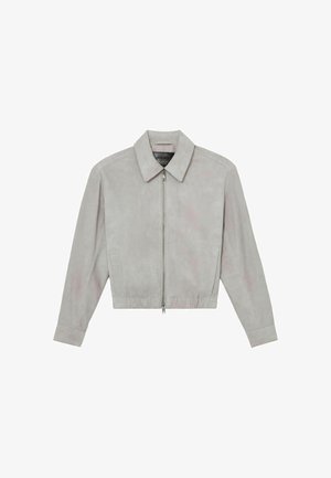Reiss, Kožená bunda - light grey
