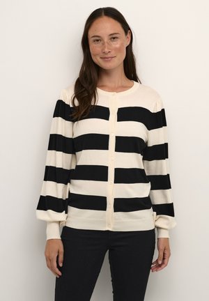 Kaffe LIZZA STRIPED  - Strickjacke - black turtledove bold stripe