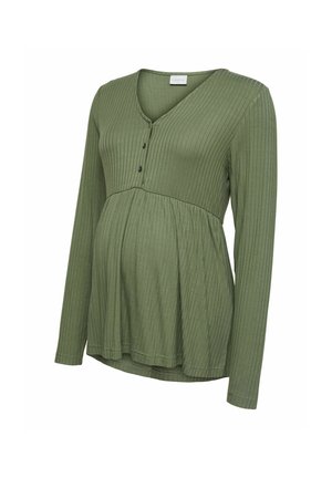 MAMALICIOUS, TOP NORMAL GESCHNITTEN V-AUSSCHNITT TOP - Jumper - sea spray