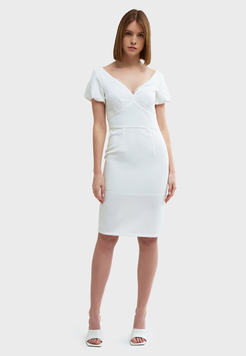 Damen Kleider | INFLUENCER STRUCTUREDEtuikleidwhite/weiß - FW90373 Damen Kleider | INFLUENCER STRUCTUREDEtuikleidwhite/weiß - FW90373