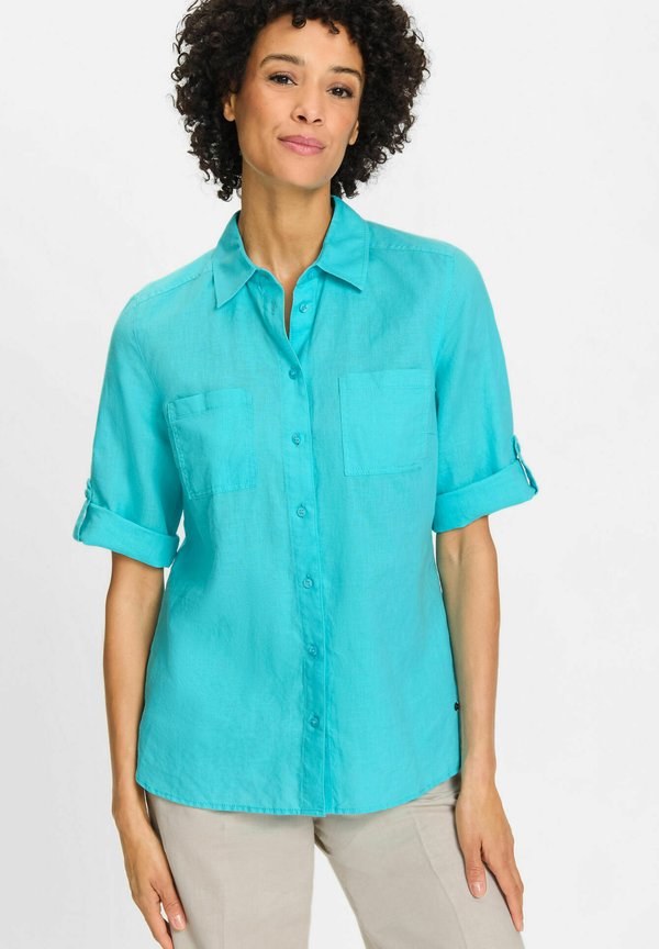 MIT KRAGEN - Hemdbluse - türkis