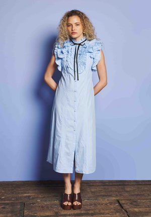 GLASSY RUFFLE PLEAT MIDI - Haljina-majica - blue