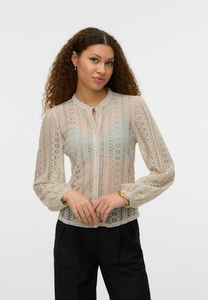 Vero Moda VMVICTORIA - Button-down blouse - pumice stone