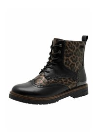 s.Oliver Lace-up ankle boots - leopard comb.