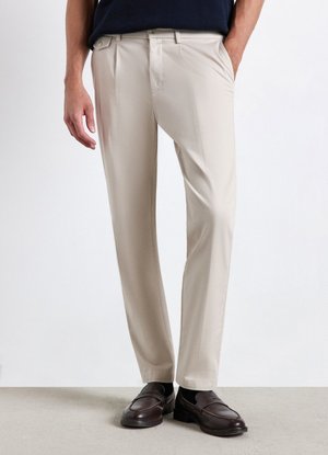 Calliope, PANTALONE LUNGO TINTA UNITA - Pantaloni - tortora chiaro