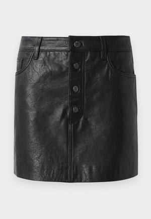 KAMI  - Leather skirt - licorice