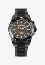JACQUES LEMANS Hybromatic Orologi Uomini Cronografo In Acciaio Massiccio con Cinturino in Pelle Silicone Modello 1-2130, argento/nero JACQUES LEMANS Hybromatic Orologi Uomini Cronografo In Acciaio Massiccio con Cinturino in Pelle Silicone Modello 1-2130, argento/nero