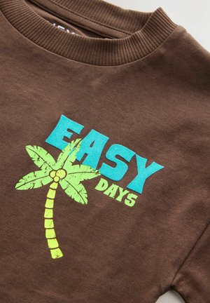 Next REGULAR FIT - SHORT SLEEVE GRAPHIC  - T-shirt med print - brown easy days