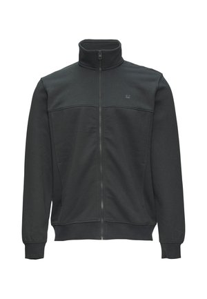 s.Oliver, SWEATJACKE MIT STEHKRAGEN UND LOGO-DETAIL - Sweatjacke - schwarz