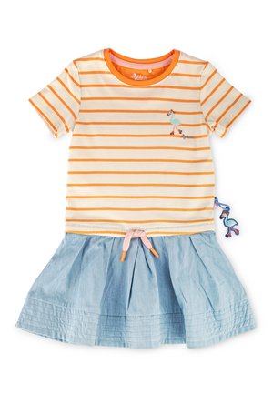 WILD FLAMINGO - Jersey dress - creme orange blau