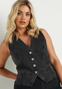 Yours Clothing WASHED - Väst - black