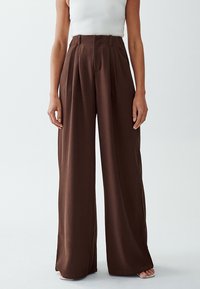 WILLA BILLOW - Pantaloni - chocolate