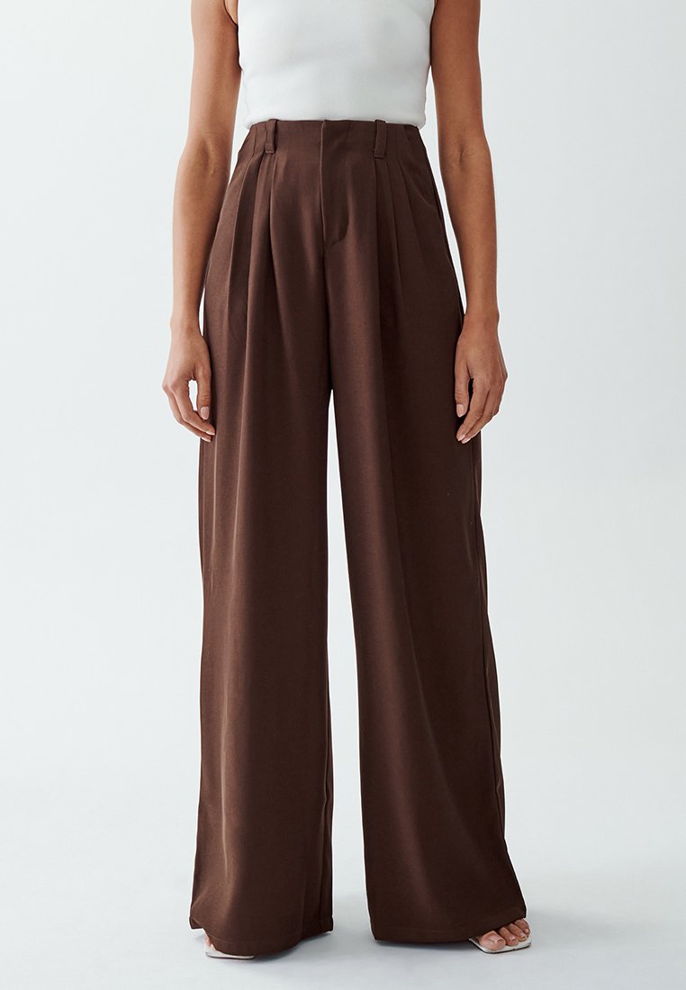 WILLA BILLOW - Pantaloni - chocolate