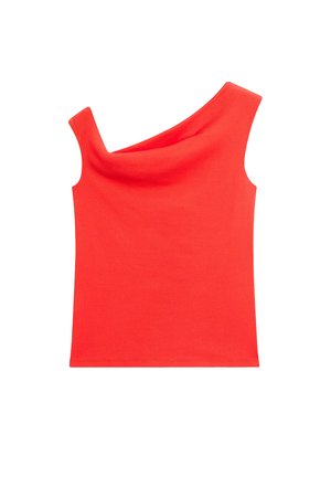 Massimo Dutti, ASYMMETRIC OFF-THE-SHOULDER TOP - T-shirts print - red