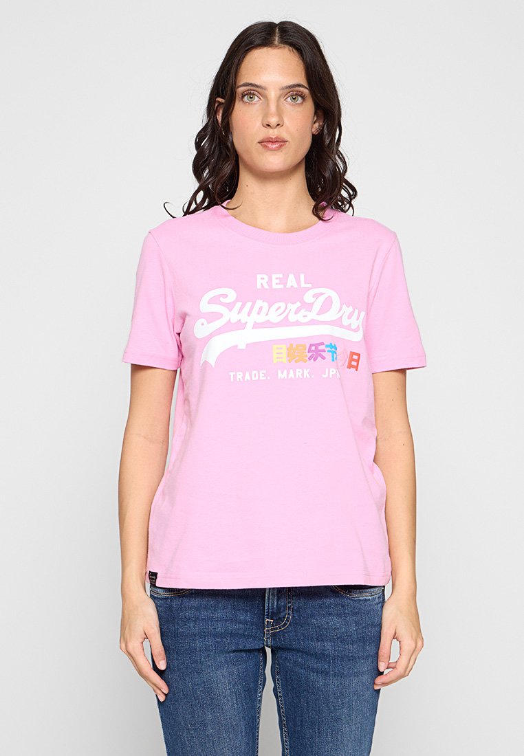 Superdry & Co T-shirt print donkerroze