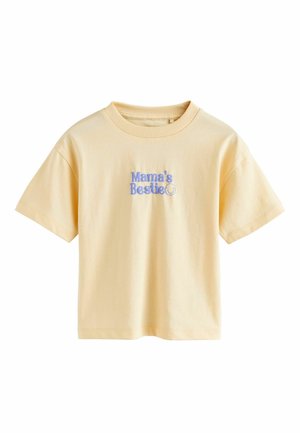 REGULAR FIT - SHORT SLEEVE SMALL GRAPHIC - T-shirt med print - yellow mama's bestie