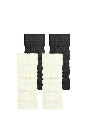 2 PAAR STRICKSTULPEN MIT WÄRMENDER  - Stulpen - anthrazit/wollweiß