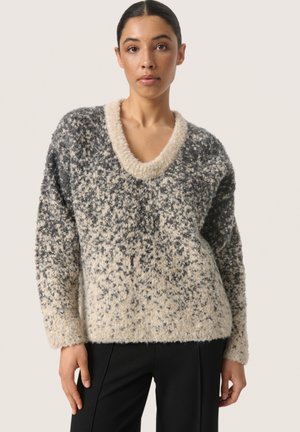 VENESSA  - Jumper - oatmeal and grey jaquard