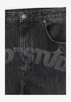 PULL&BEAR Denimové šortky - black