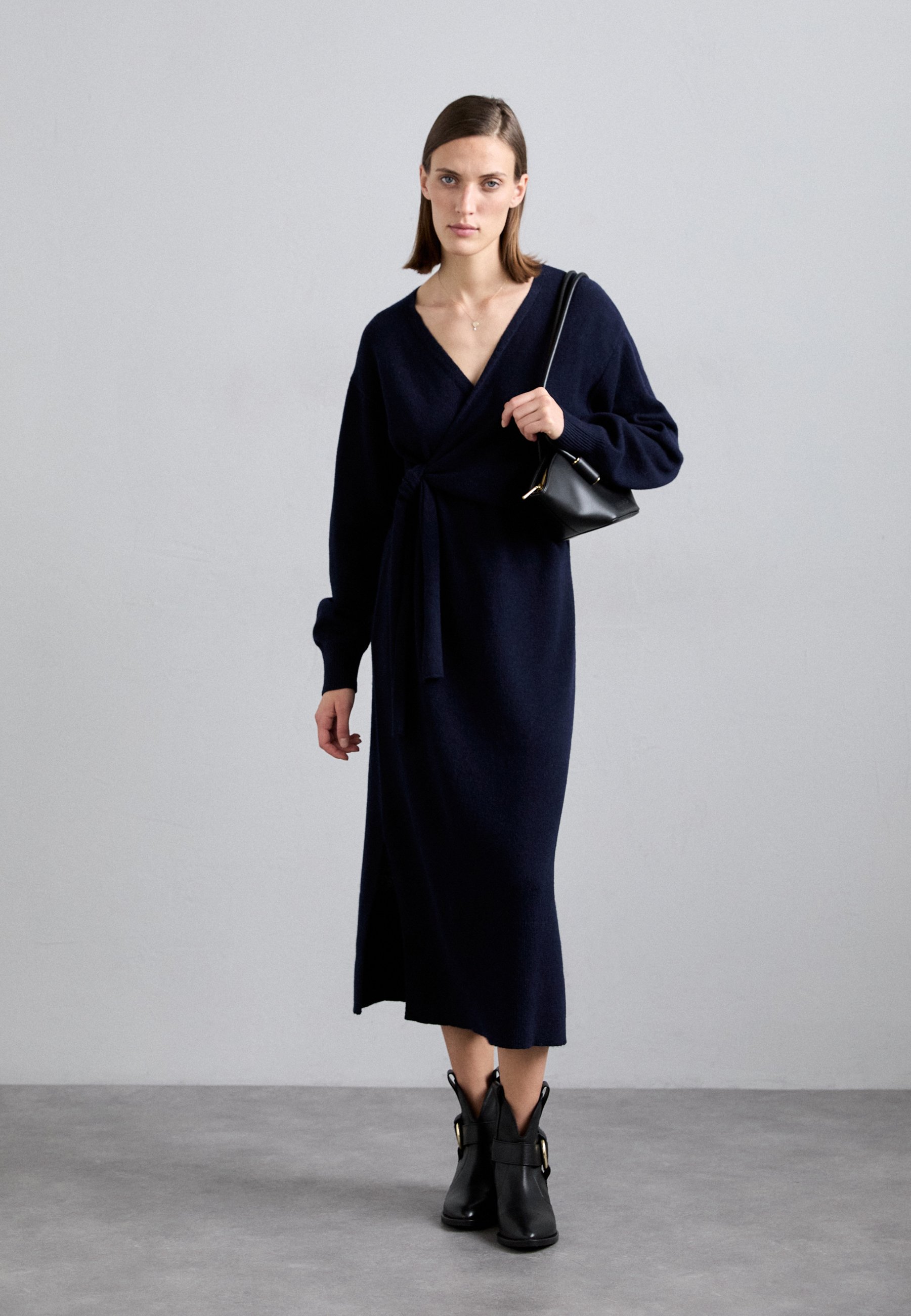 DESIGNERS REMIX CARMEN WRAP DRESS - Day dress - midnight blue/dark blue -  Zalando.co.uk