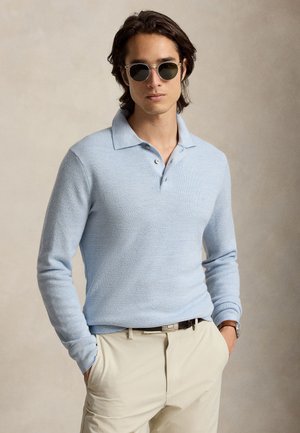 Polo Ralph Lauren, STRIPED PERFORMANCE POLO SWEATER - Πουλόβερ - blue