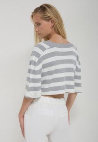 Calliope CROP A RIGHE  - T-Shirt print - grey