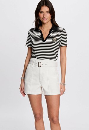 STRIPED SHORT-SLEEVED - Polo shirt - blanc