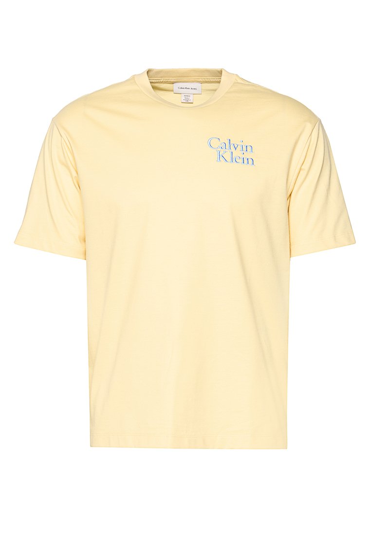 Calvin Klein Jeans T-shirt print lichtgeel