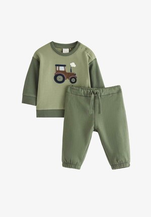 Lindex, LINDEX SET WITH SWEATSHIRT AND JOGGERS LINDEX UNISEX - Trainingsanzug - light dusty green