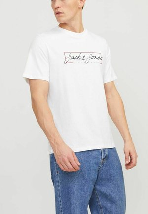 T-shirt Homme Jack & Jones Blanc – Imprimé Graphique, Taille L, Parfait état