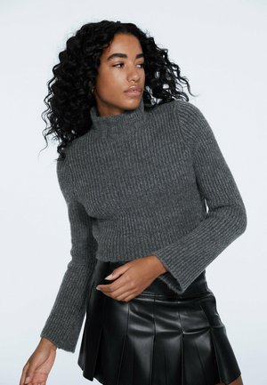 Maglione - mottled dark grey