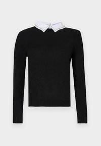 ONLCLARA COLLAR MIX  - Jumper - black/white