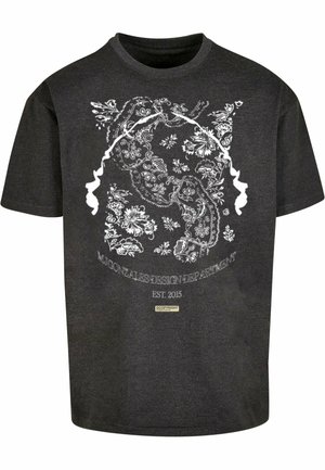 MJ Gonzales, PAISLEY HEAVY OVERSIZED TEE - Tricou cu imprimeu - charcoal
