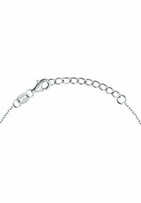 Bracciale in argento con chiusura a granchio, caratterizzato da anelli circolari alternati e una sezione di estensione regolabile per la personalizzazione delle dimensioni.