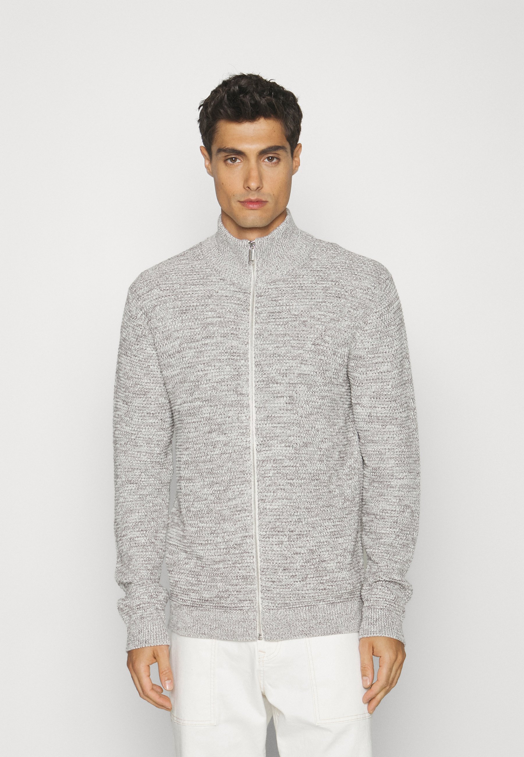 Selected Homme Slhmack Sweat Cardigan Bomber – Collo A V, Cerniera, Tasche, Cotone Organico 78%, Taglio Largo, Autunno