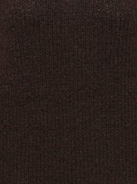 Dark brown knitted fabric with a textured surface, featuring fine loops and a dense weave pattern. No visible patterns or accents.