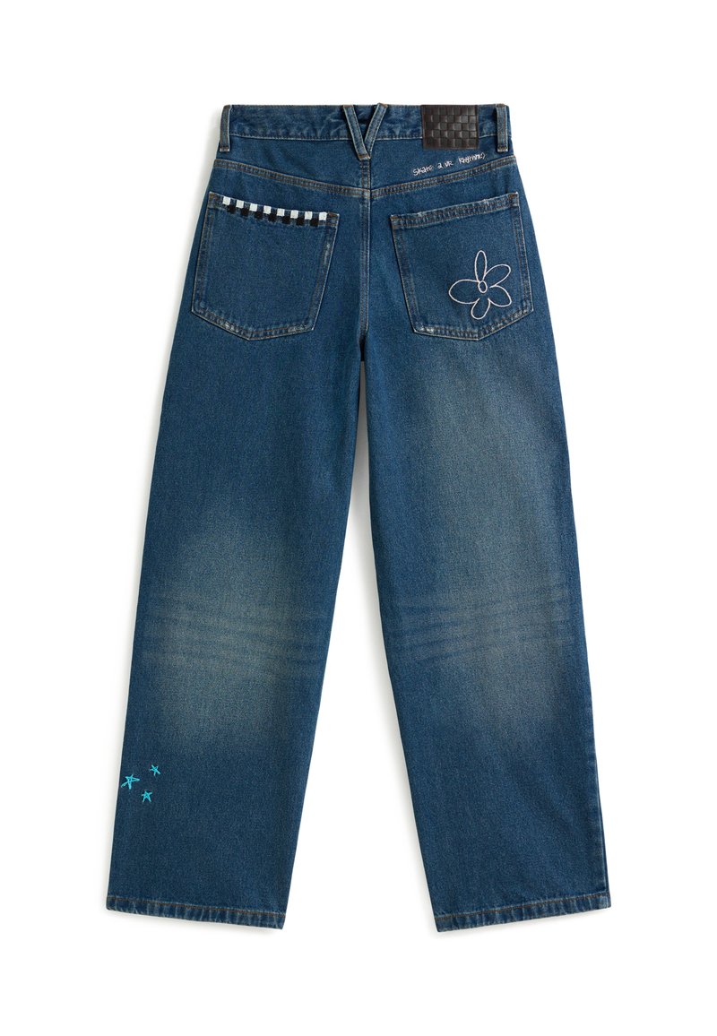 Vans EMBROIDERED Jeans baggy blue denim/nero