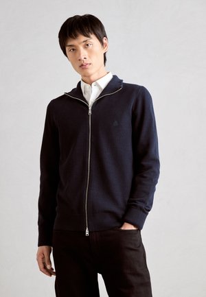 ZIPPED TRAINER JACKET WITH STAND-UP COLLAR - Kardigan - dark navy