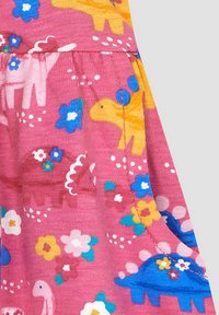JoJo Maman Bébé DROP SHOULDER REGULAR FIT - Džersio suknelė - pink floral dinosaur