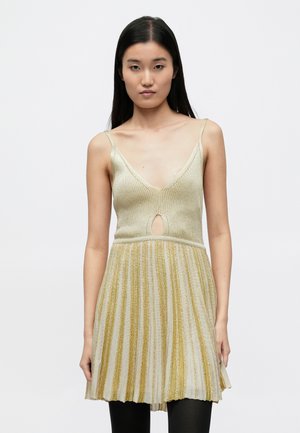 SLEEVELESS SHORT DRESS - Rochie de zi - gold-coloured tones