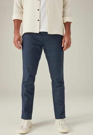 SLIM FIT LINEN ELASTICATED DRAWSTRING - Nadrágok - navy blue