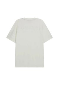 T-shirt bianco oversize con maniche corte, scollatura rotonda e testo in rilievo "EIGHTY" sul retro, realizzata in morbido tessuto di cotone.