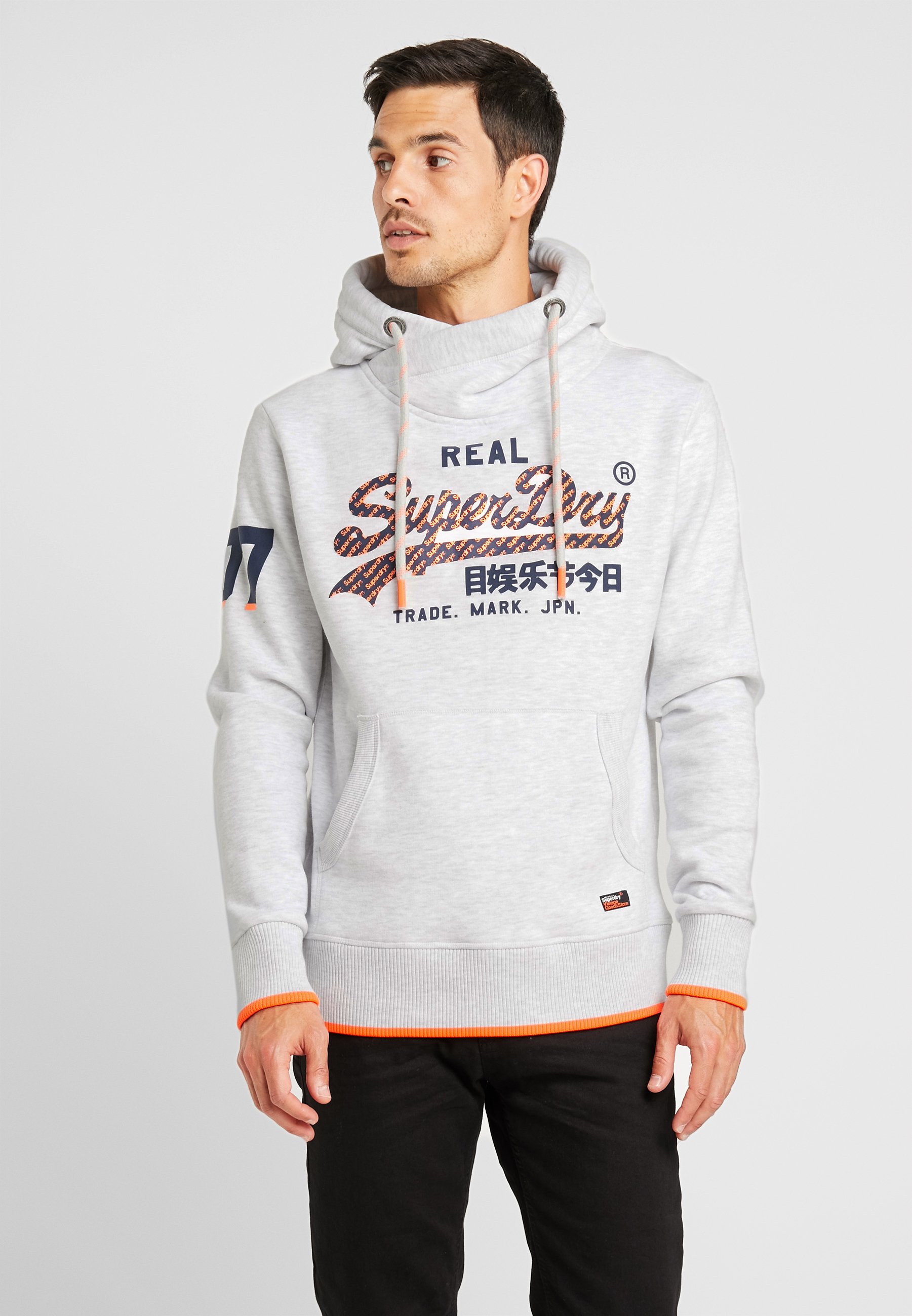 Superdry VINTAGE LOGO NEON TIP HOOD Hoodie ice marlwit Superdry Vintage logo hoodie | wehkamp