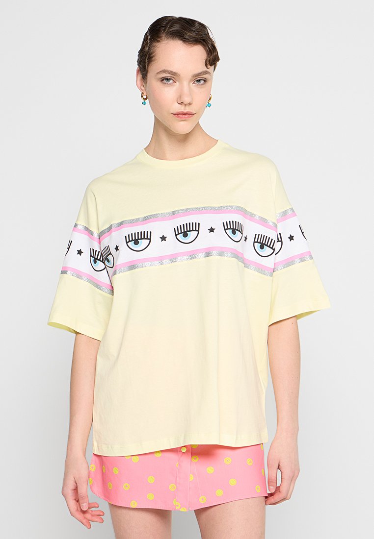 CHIARA FERRAGNI T-shirt print lichtgeel