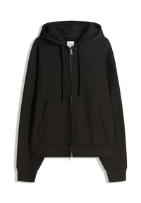 WAFFLE - Sweater met rits - black